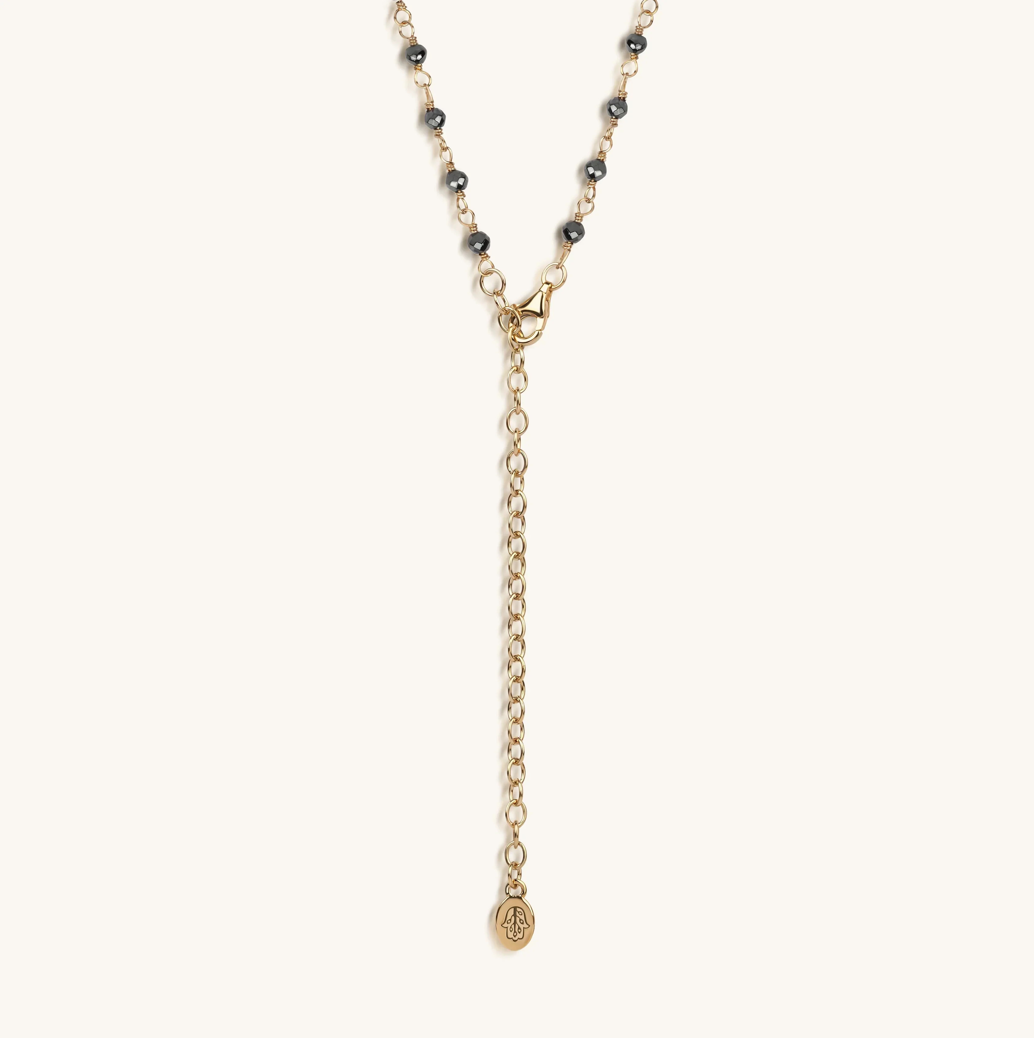 Unwavering Faith Cross - Hematite Rosary Necklace - Image 5