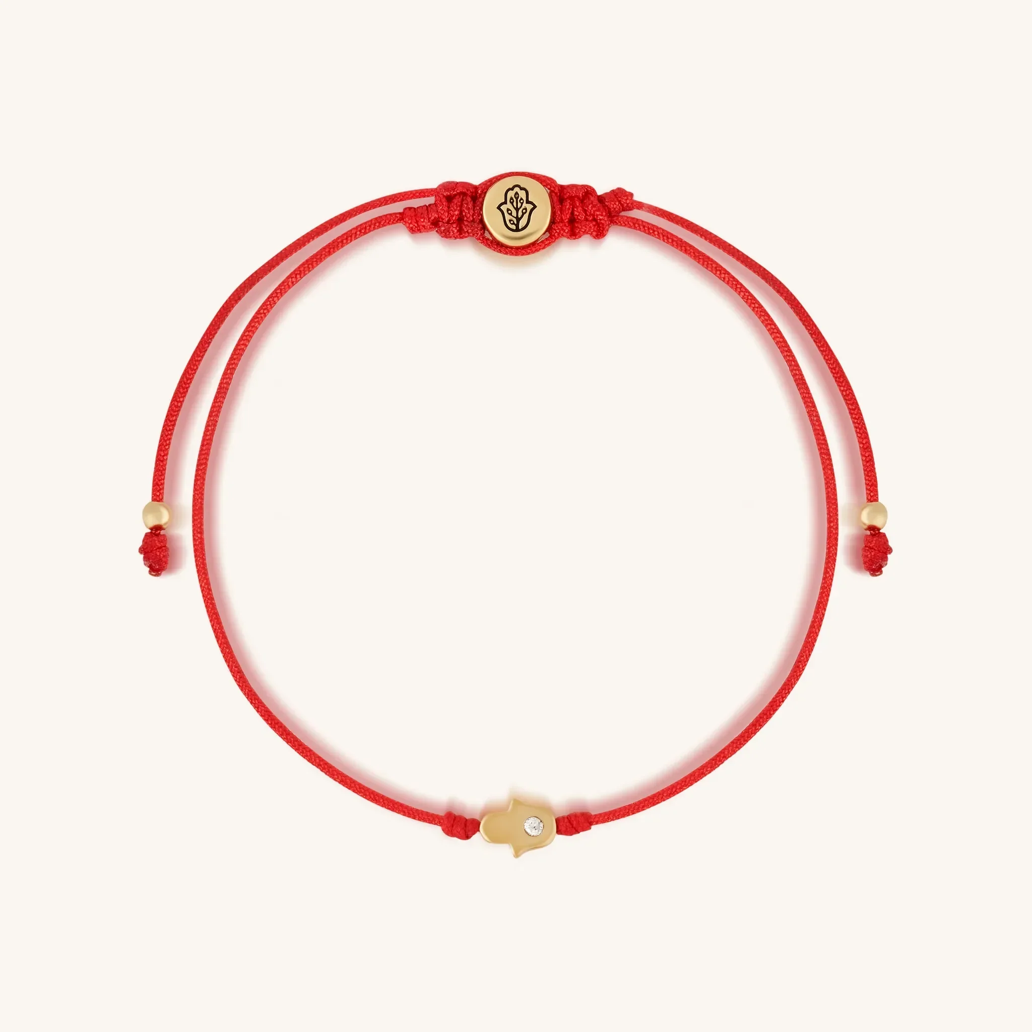 Uplifted Perspective 14K Gold Hamsa Hand Red String Bracelet