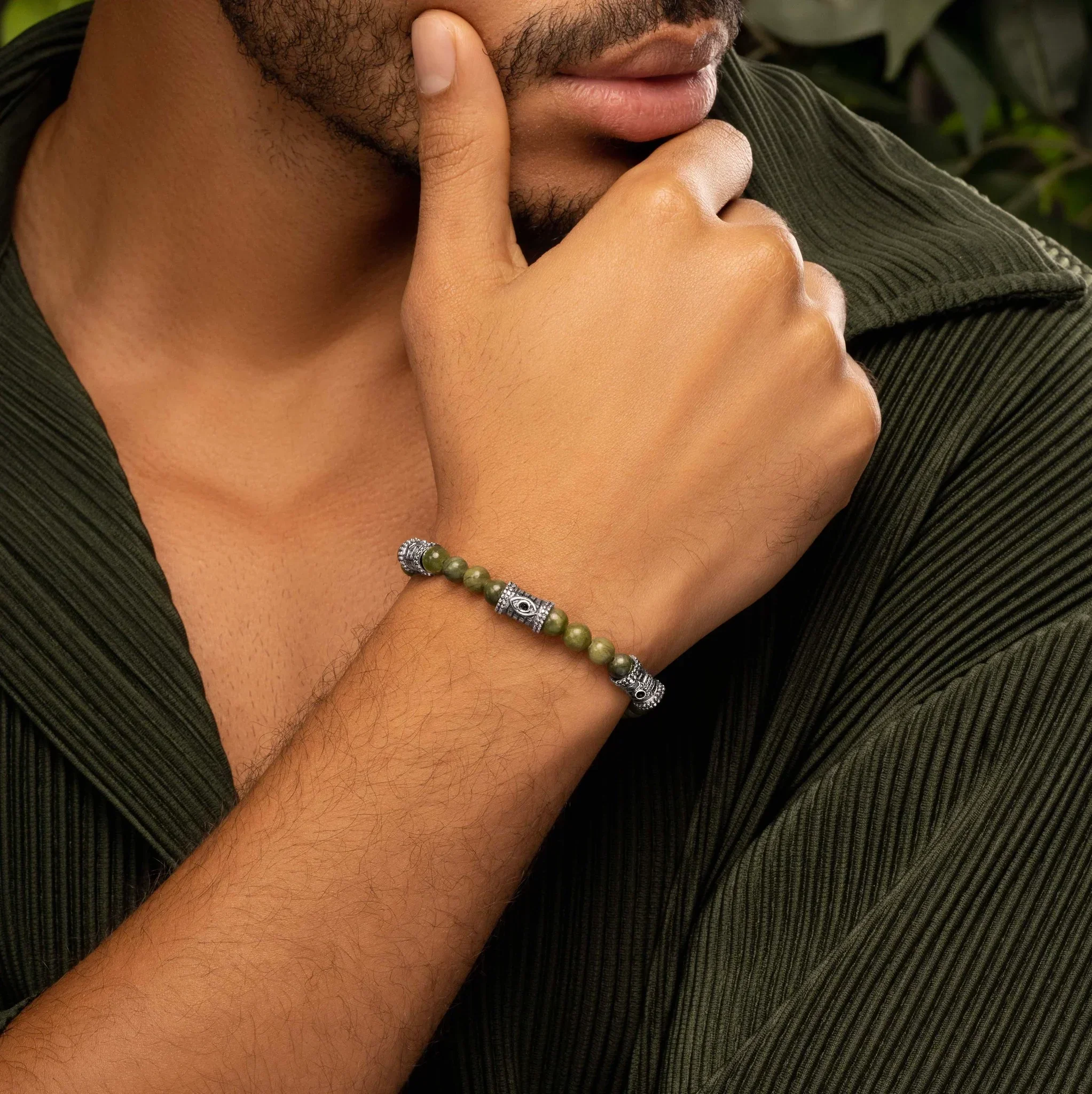 Utmost Harmony - Jade Triple Protection Charm Bracelet - Image 2