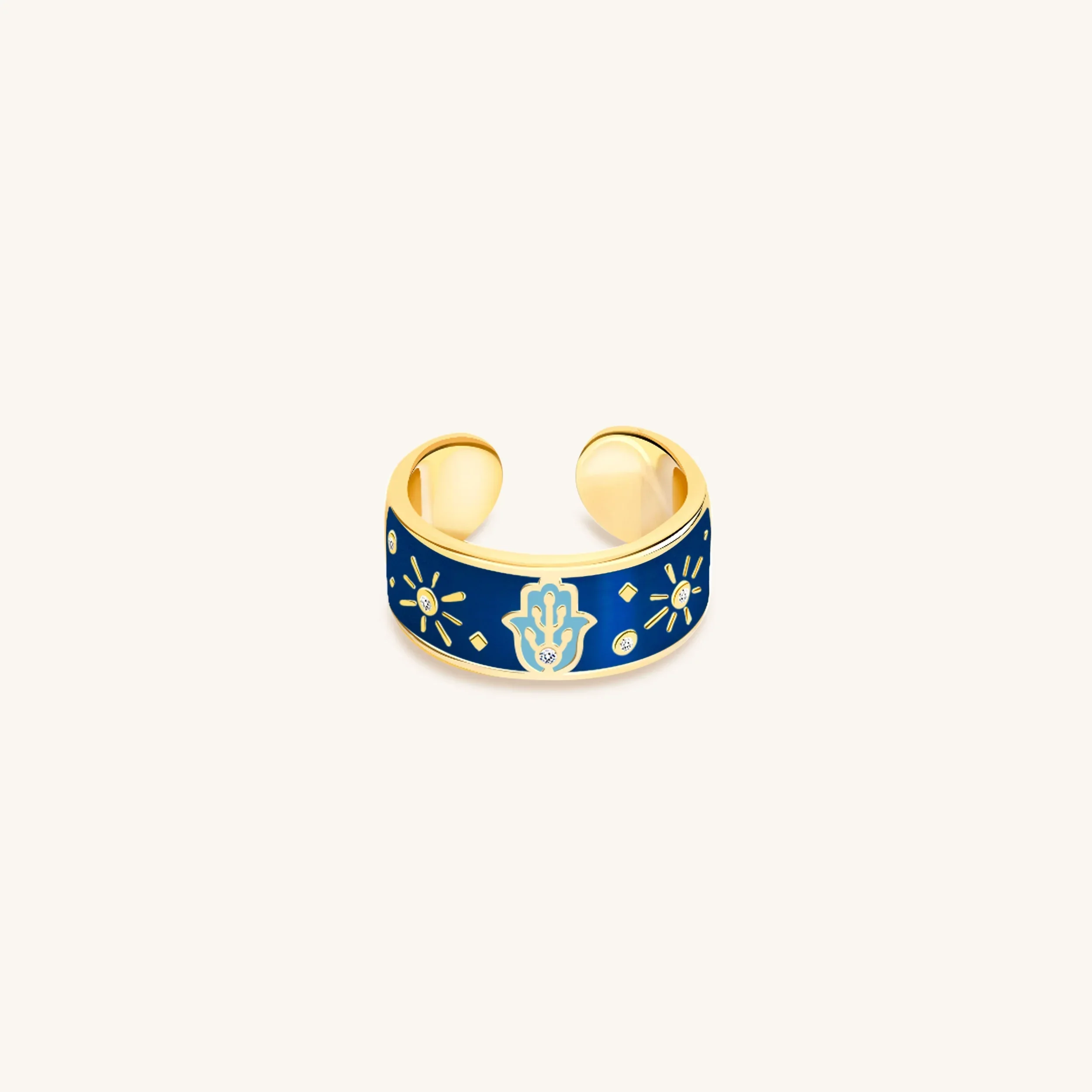 Utmost Protection Diamond & Blue Topaz Ring - Image 3