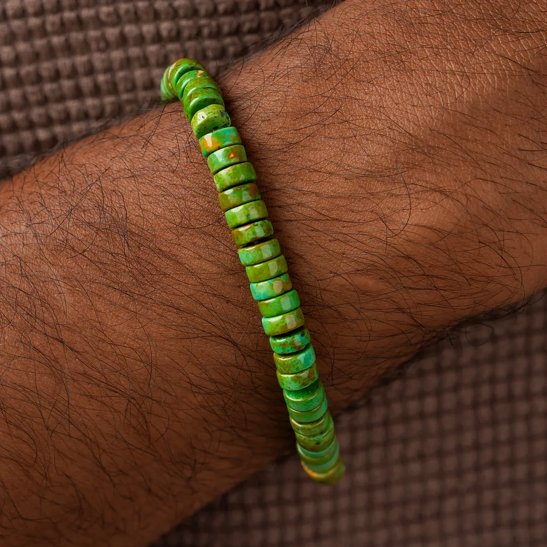 Verdant Horizon Green Turquoise Heishi Bracelet - Image 2