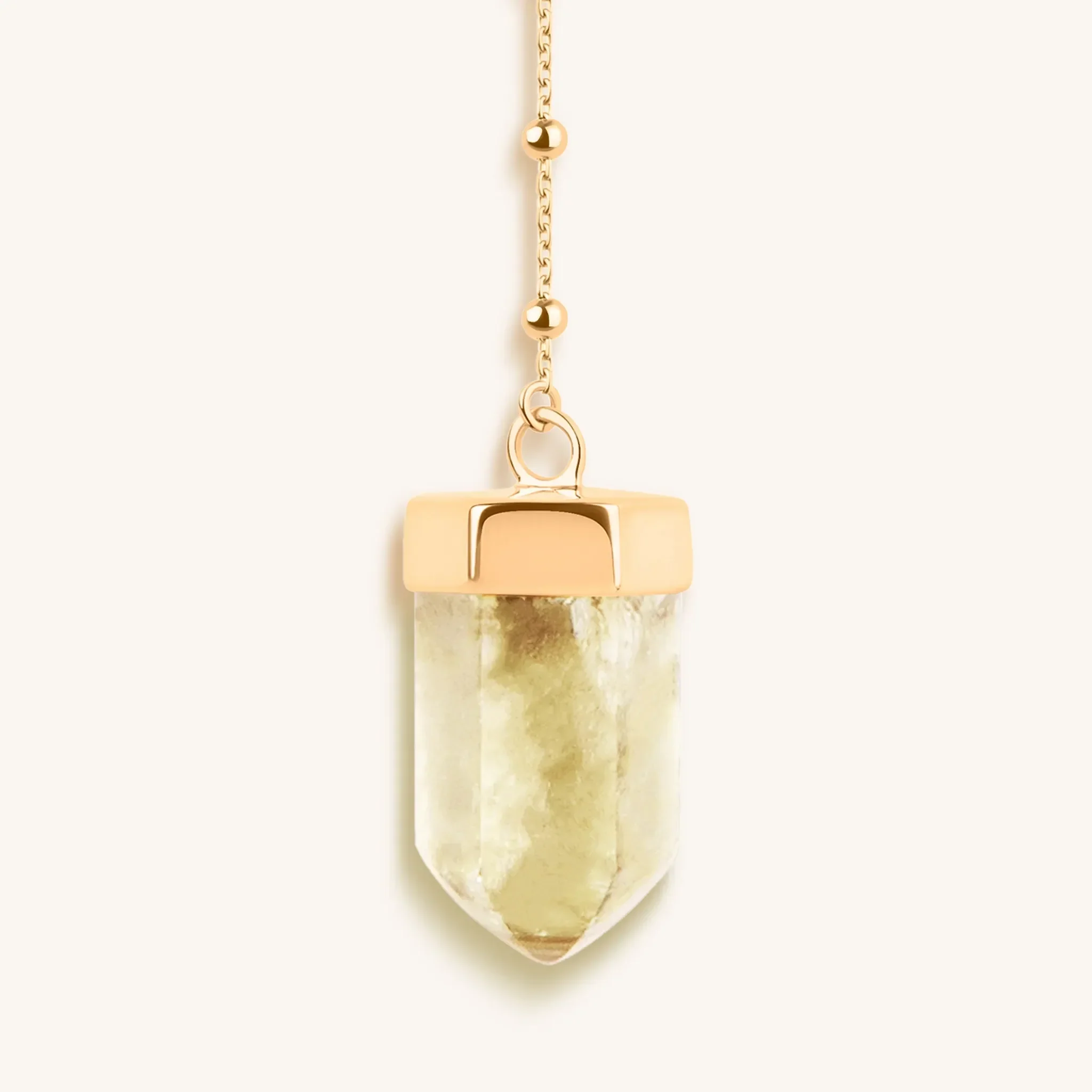 Vibrationally High - Gold Citrine Evil Eye Double Pointer Necklace - Image 6