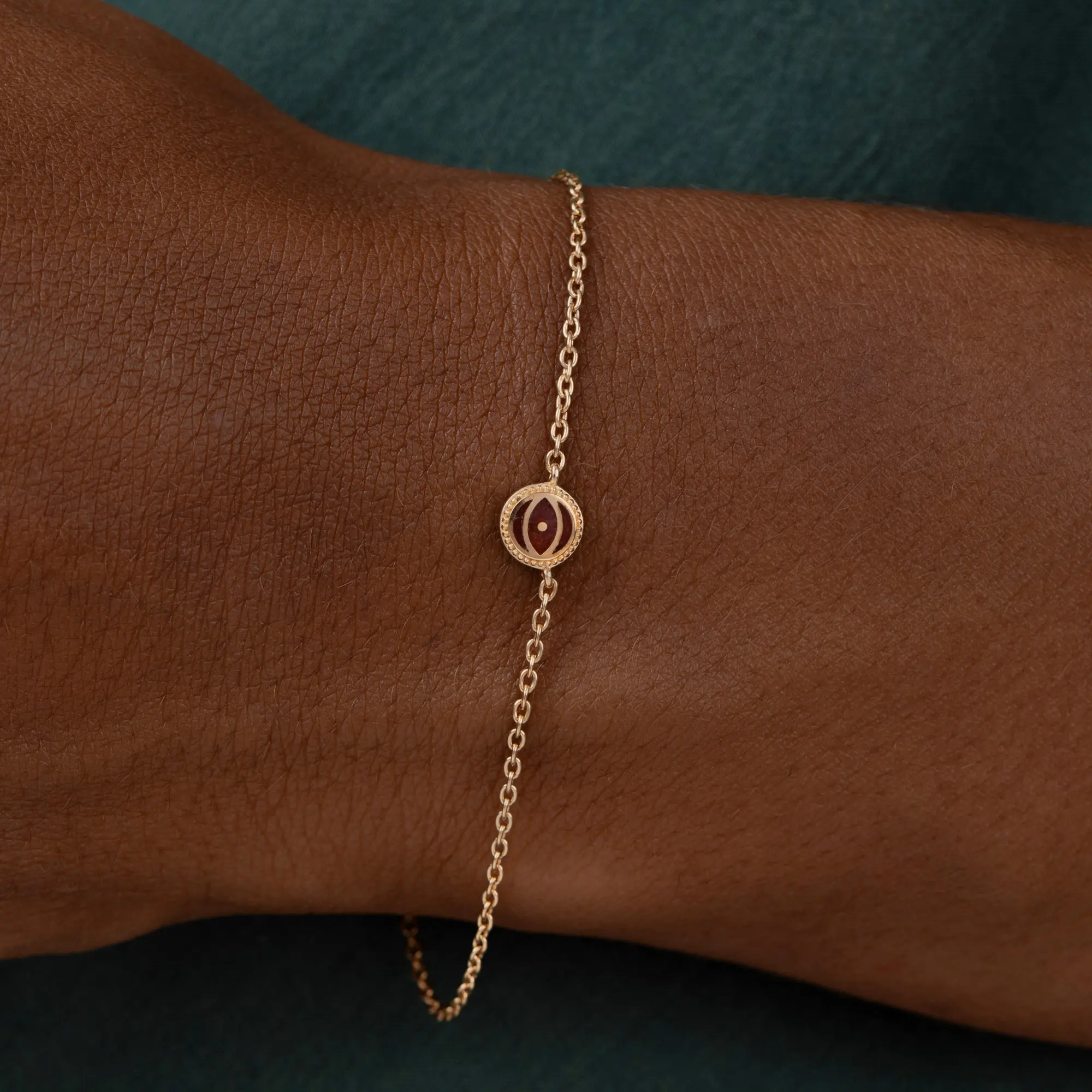 Vital Essence - Garnet January Birthstone Gold Bracelet - Image 2