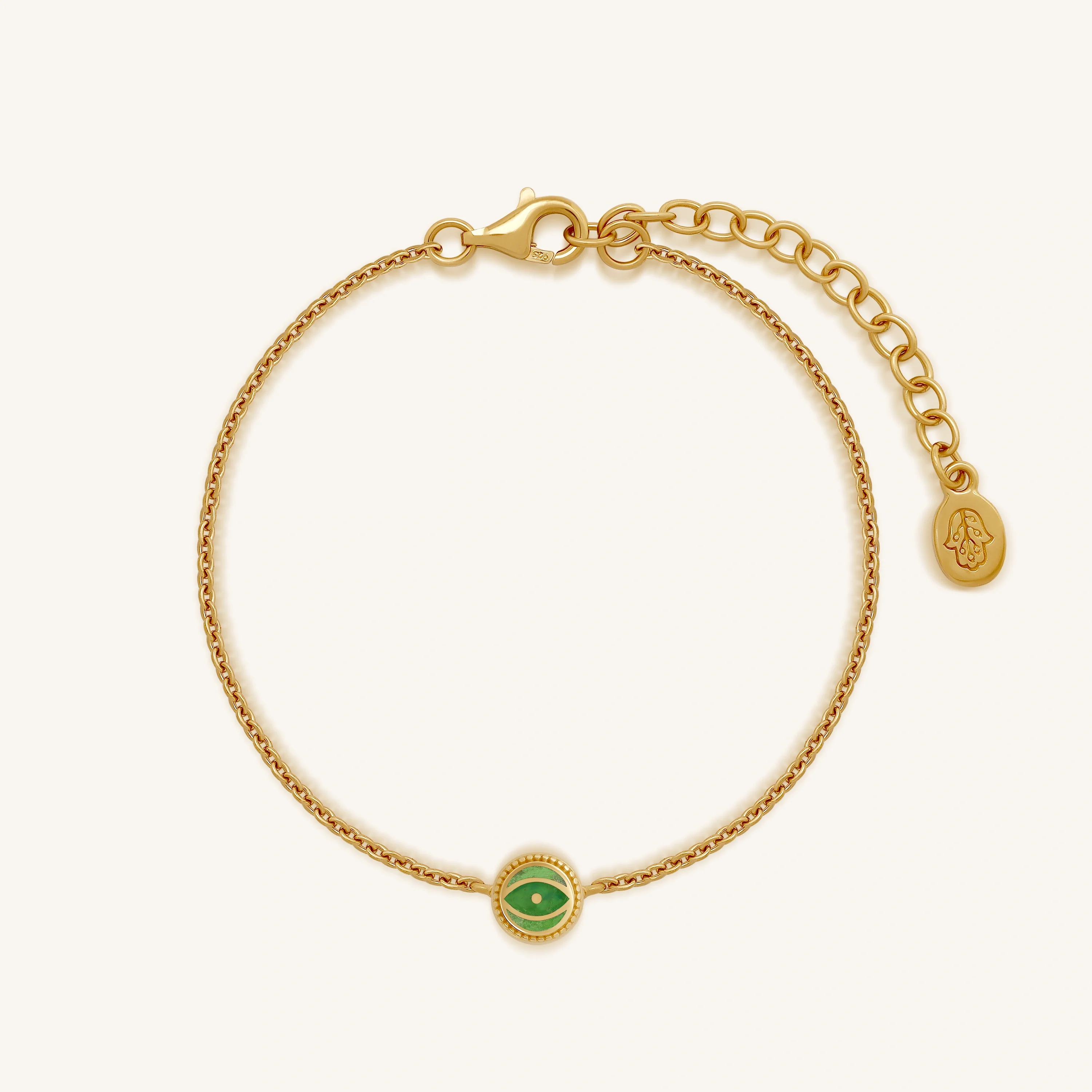 Vital Essence - Peridot August Birthstone Evil Eye Gold Bracelet
