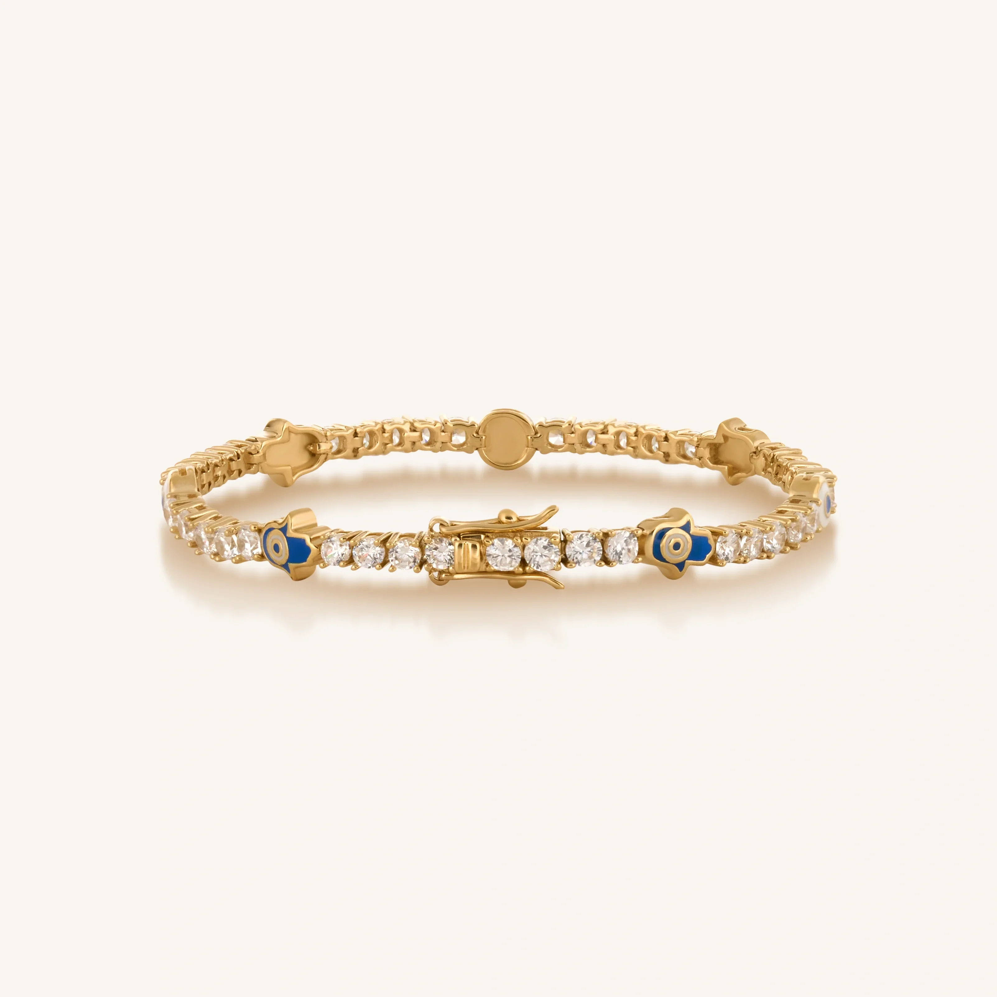 Warden of Peace Gold Evil Eye & Hamsa Tennis Bracelet - Image 4