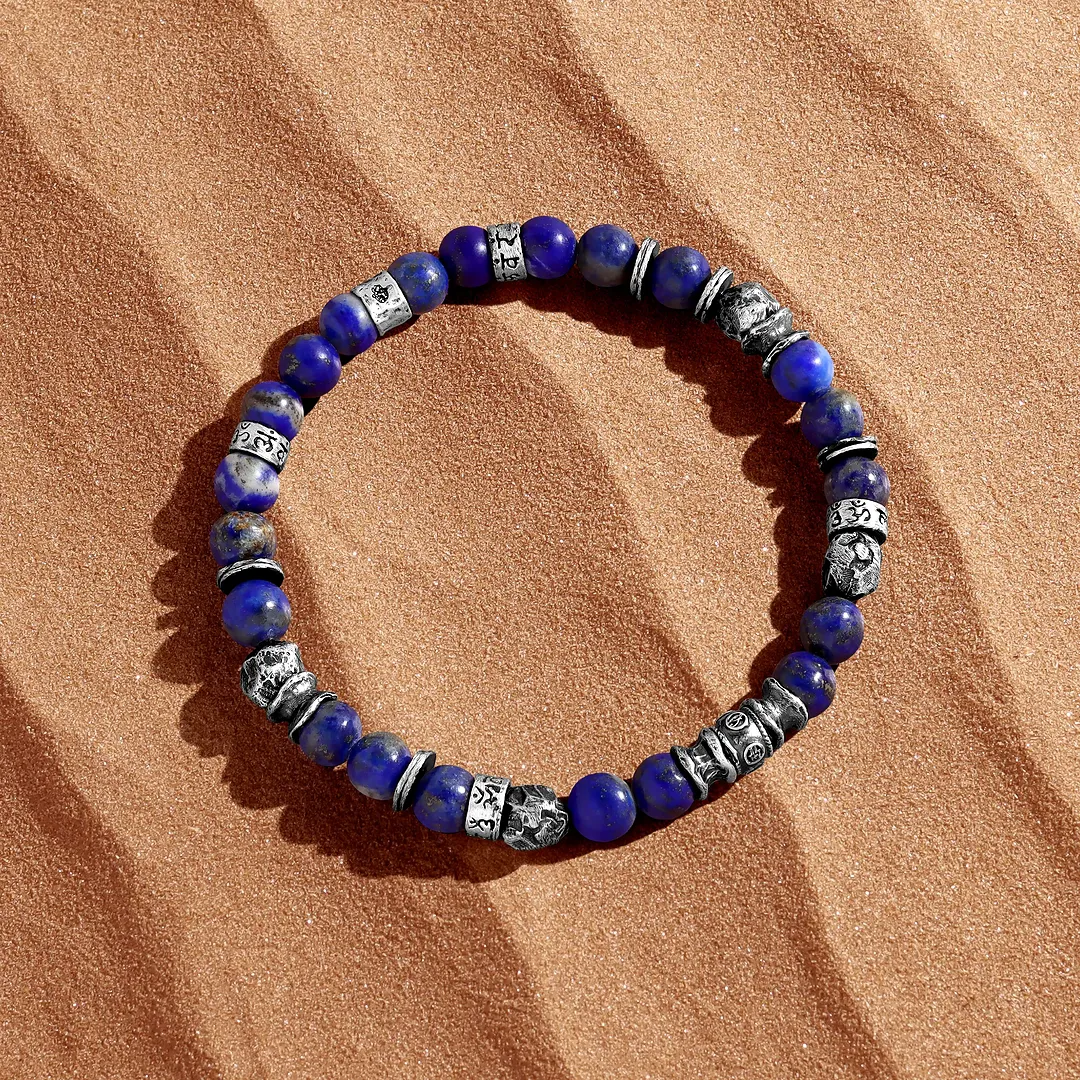 Warrior Strength Lapis Mantra Bracelet
