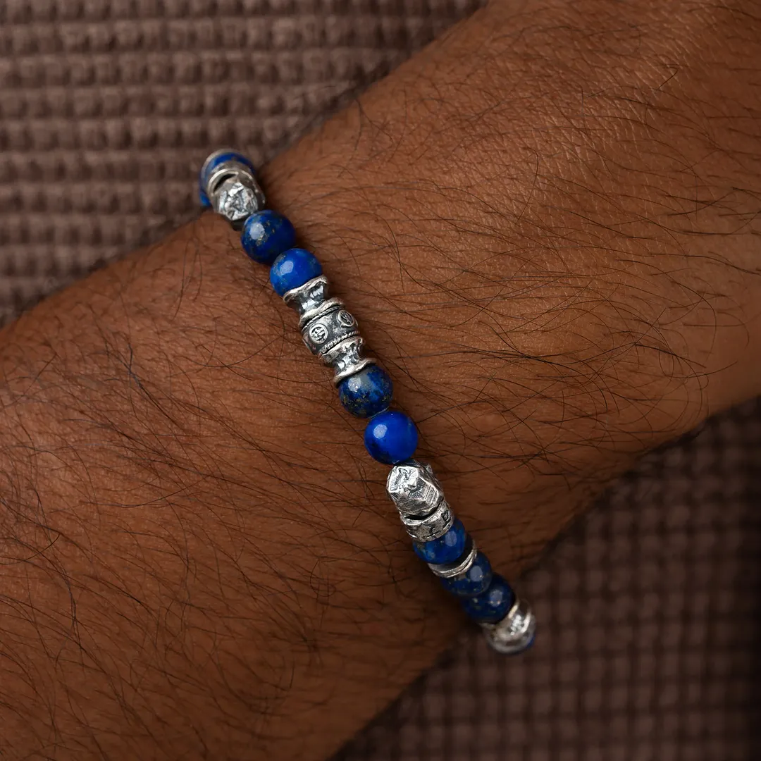 Warrior Strength Lapis Mantra Bracelet - Image 2