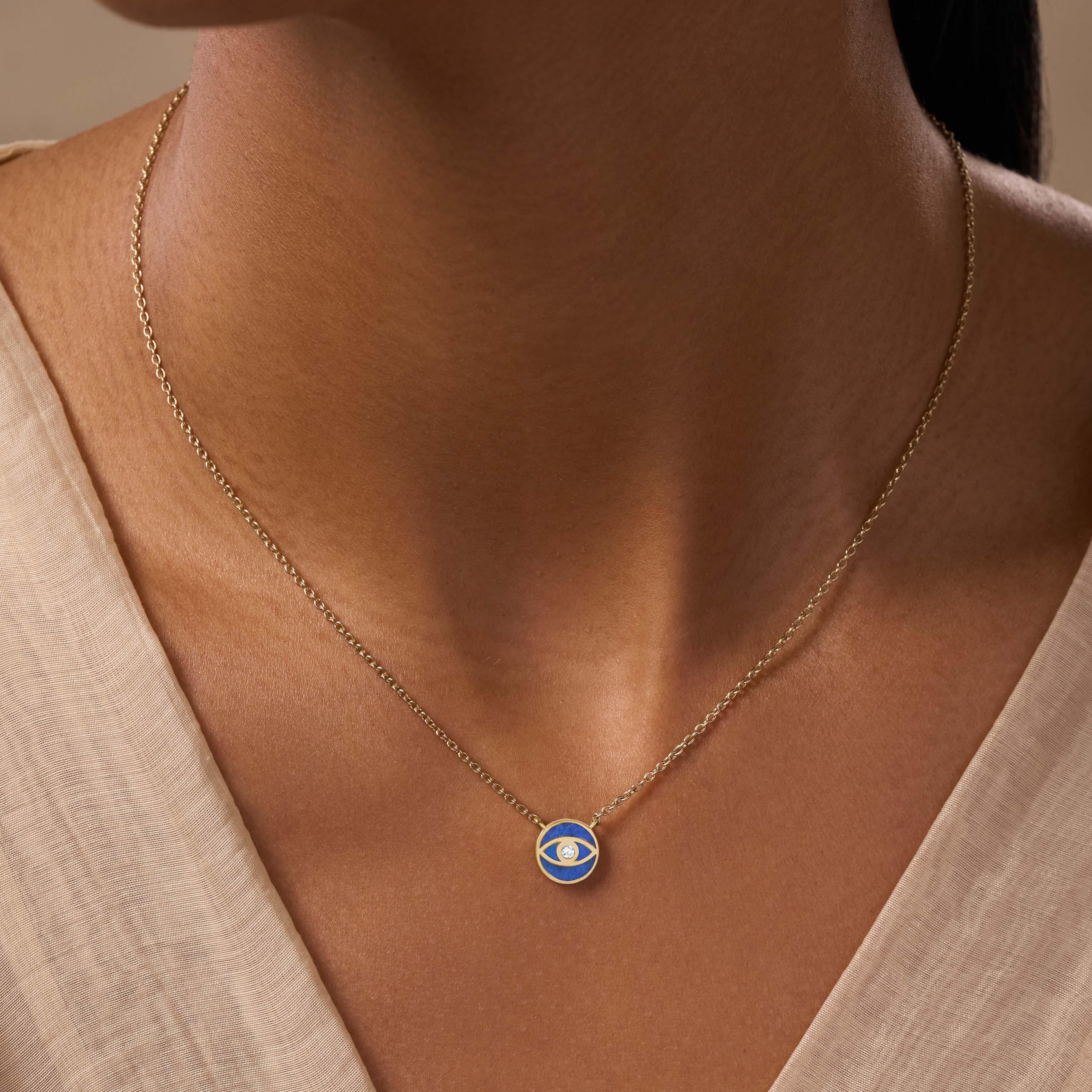 Wealth of Knowledge Lapis Lazuli Evil Eye Necklace - Image 2