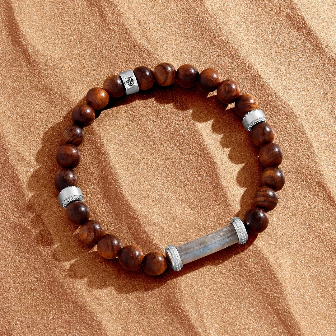 Whispered Light Agarwood Labradorite Charm Bracelet