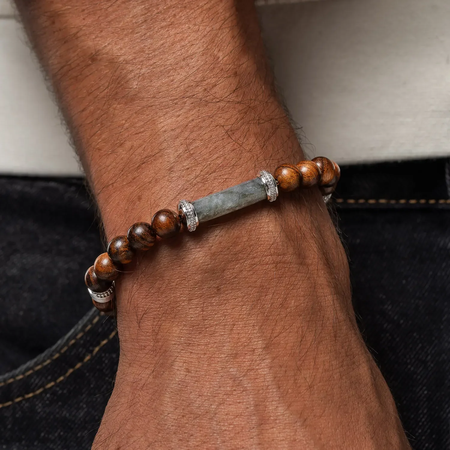 Whispered Light Agarwood Labradorite Charm Bracelet - Image 2