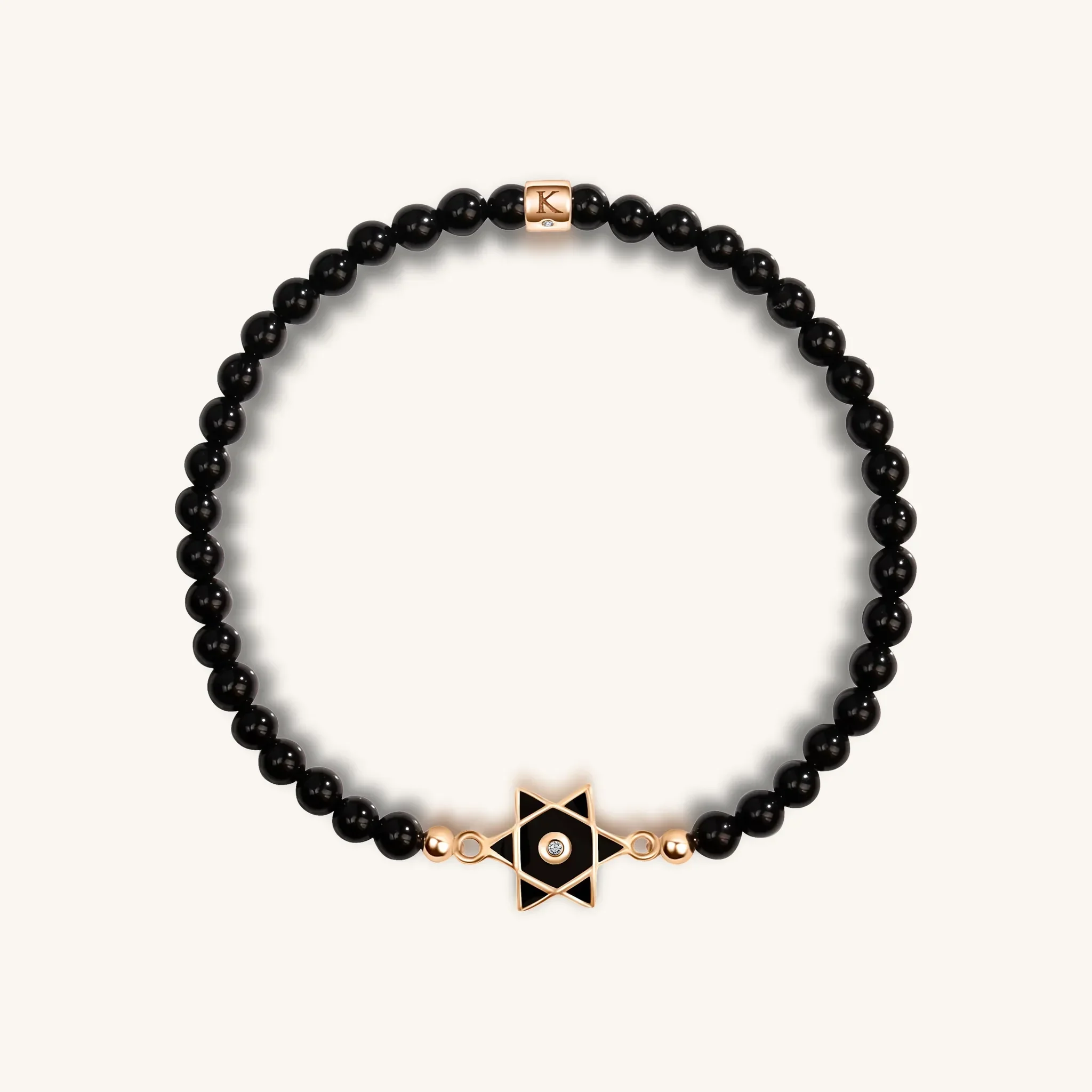 Wishful Moments - Black Onyx Star of David Charm Bracelet