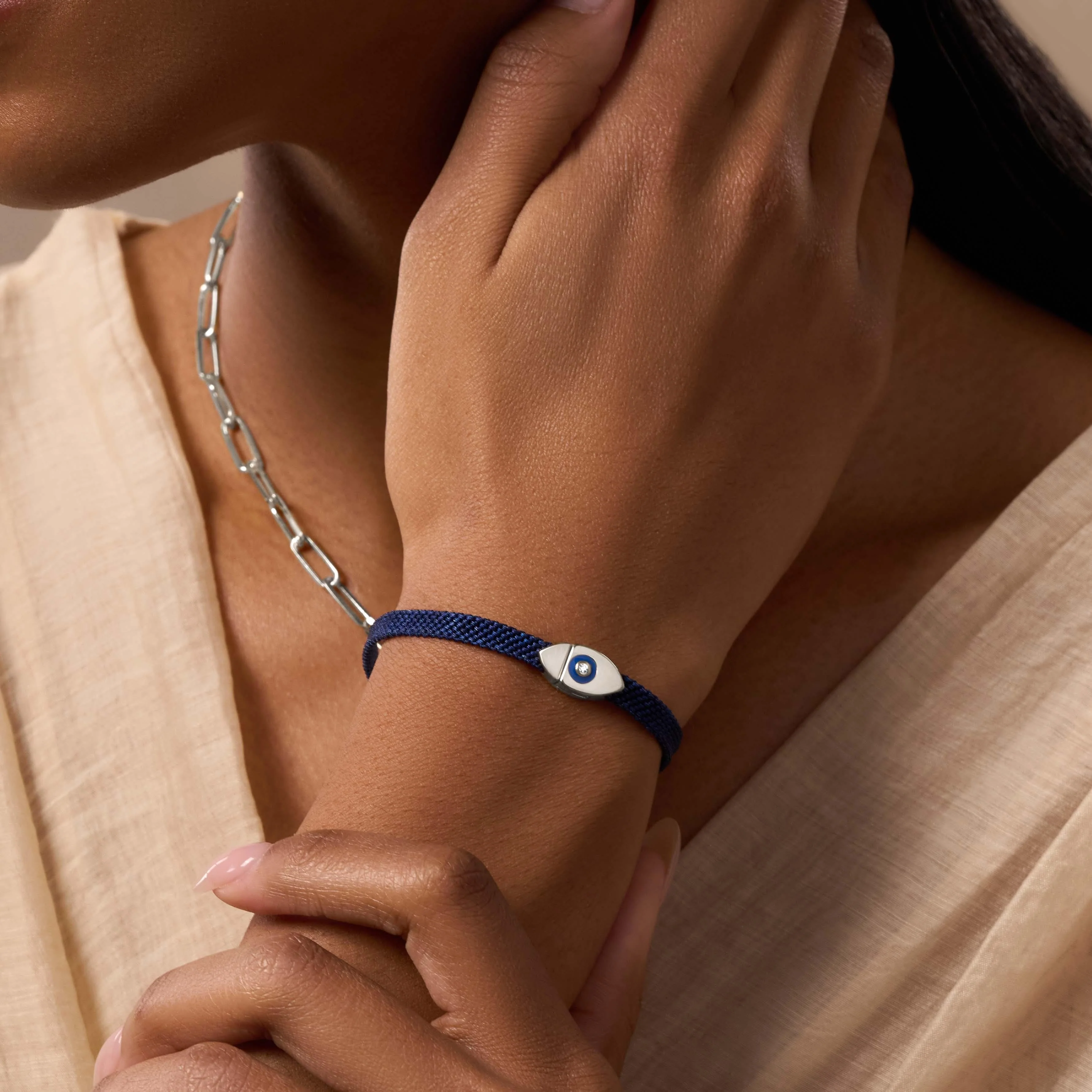 Women's Effortless Calm Blue String Bracelet - Image 2
