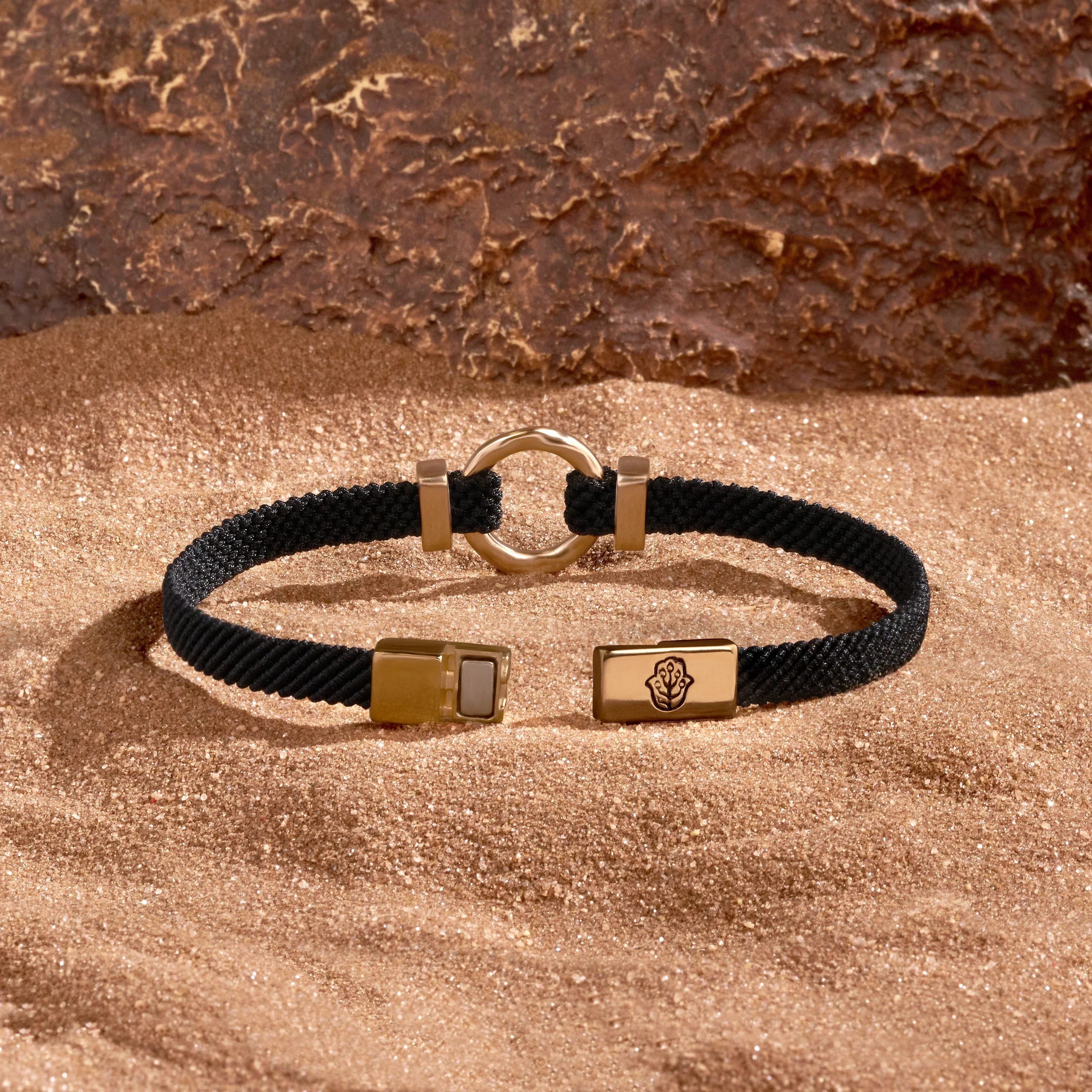 Zen Living Karma Circle Men’s Black String Bracelet - Image 3