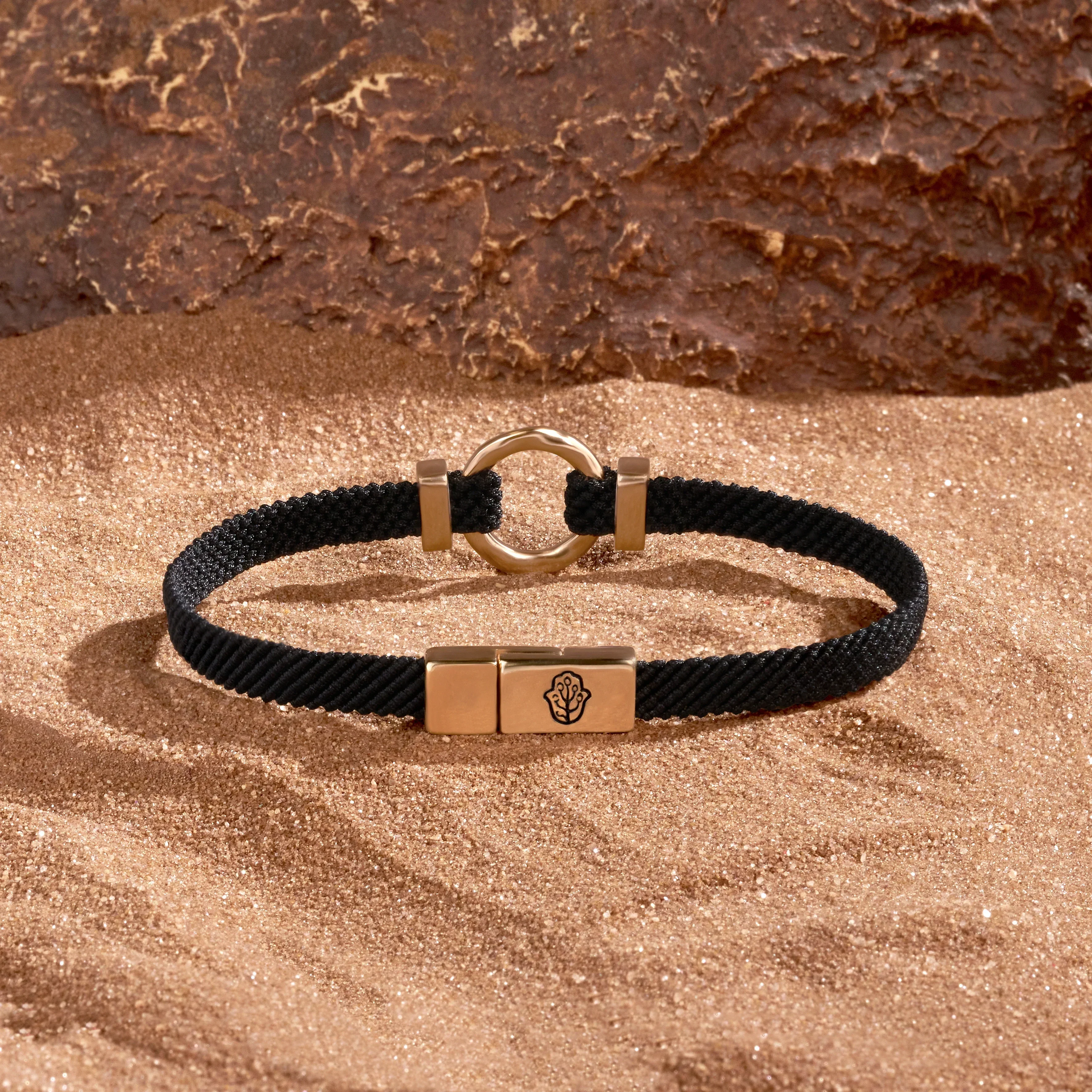Zen Living Karma Circle Men’s Black String Bracelet - Image 4