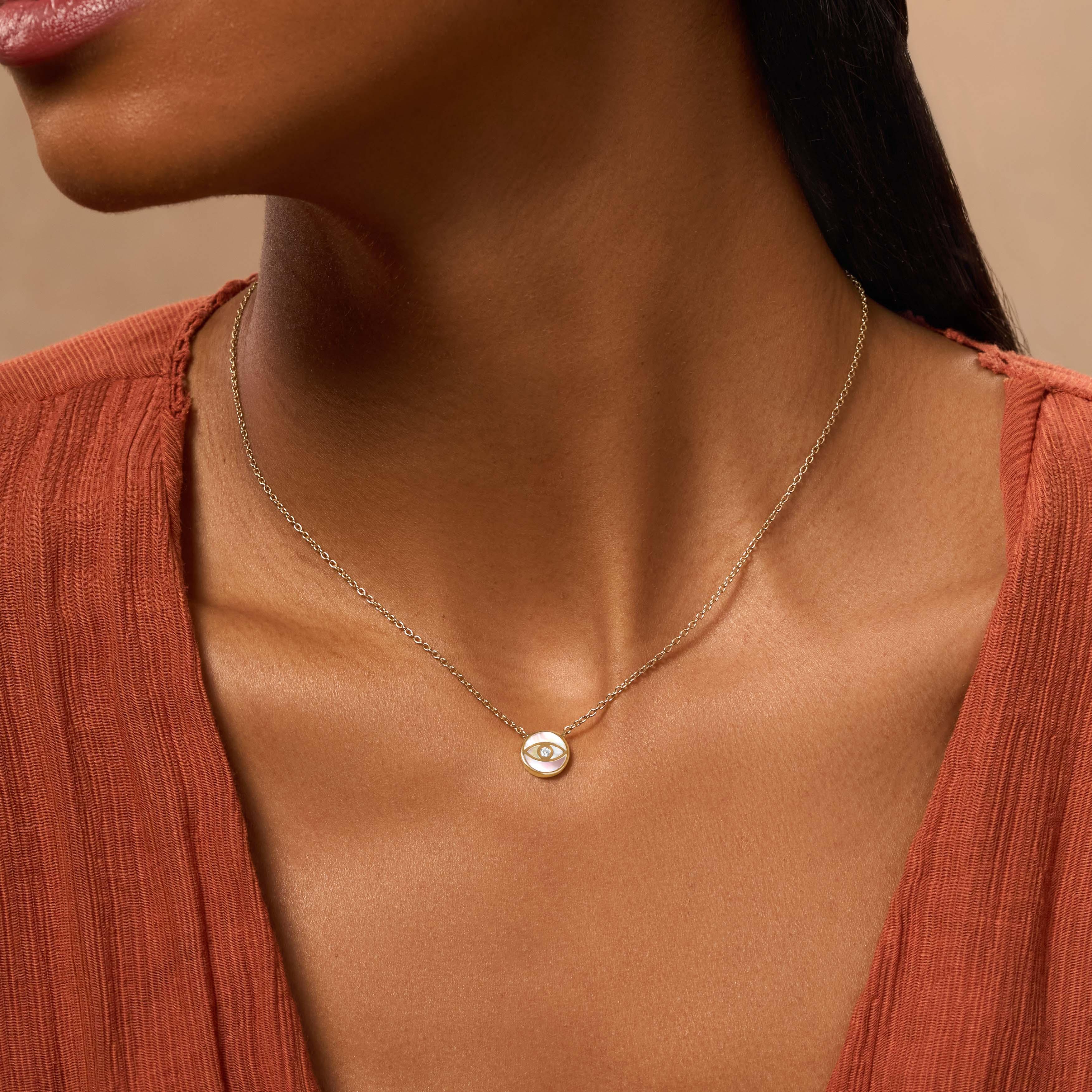 Zen Warrior Gold Evil Eye Necklace - Image 2